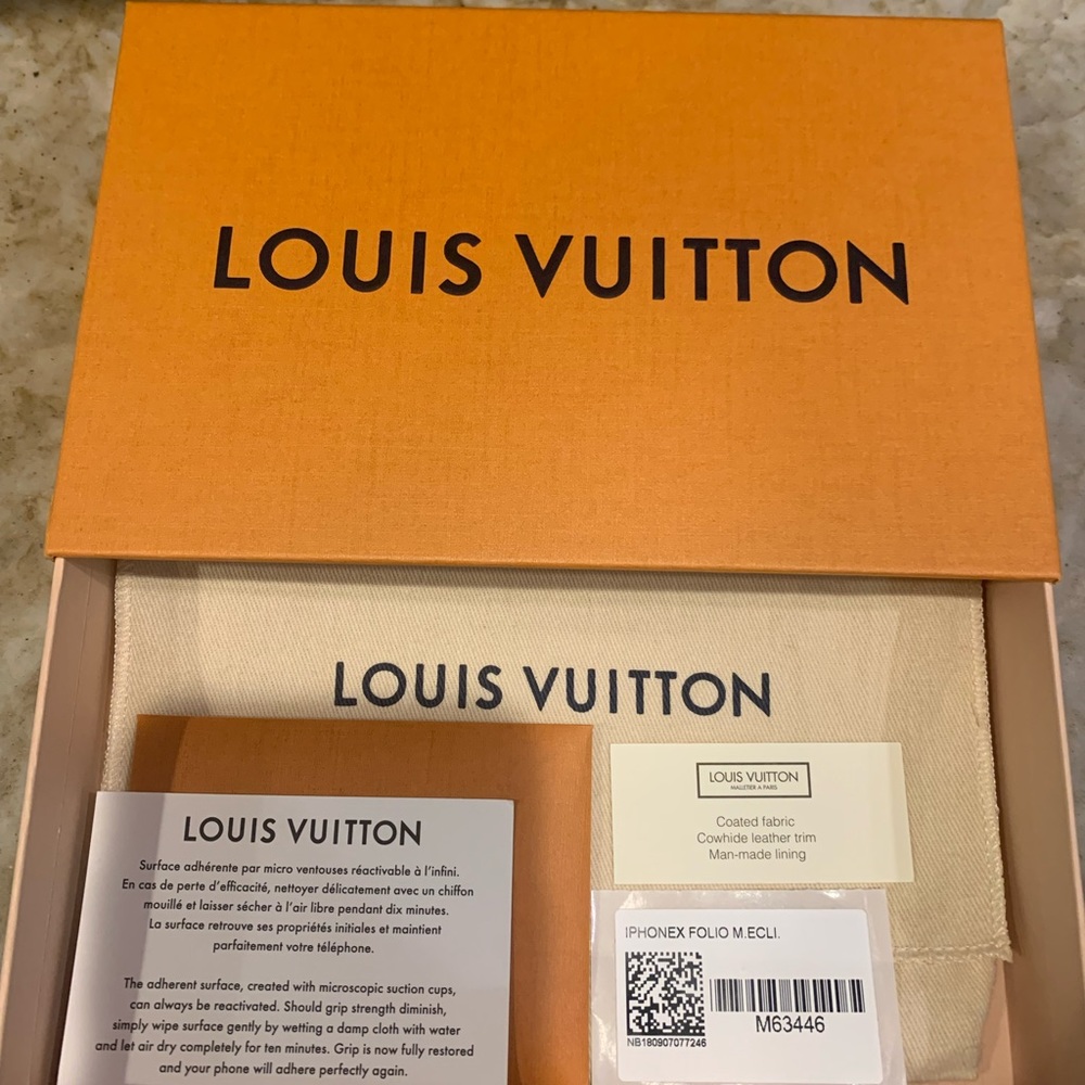 Authentic Louis Vuitton Monogram Eclipse Iphone X… - image 2